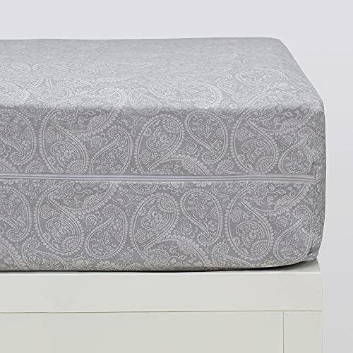 10XDIEZ Funda colchón Estampada Cashmere Gris - (135x190 cm. - Gris) - Topper Protector de Cama