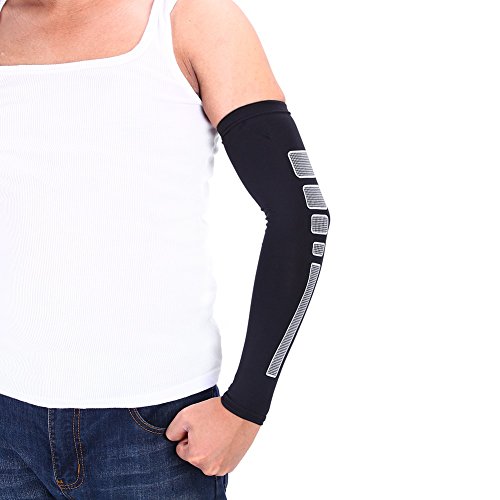 1par Mangas de Brazo Transpirable Protección UV Manguitos Ciclismo Calentadores Brazos Deportivos 4 Colores ( Color : Negro , tamaño : M )