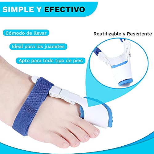 2 Corrector de Juanetes Dedos del Pie- Férula para Juanetes Nocturna- Corrector Hallux Valgus- Corrector Dedos Pie- Alivio Dolor Dedos Pie- Para hombres y Mujeres