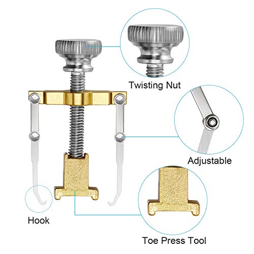 2 Piezas Levantadores de Uñas Encarnadas Herramienta de Uña Encarnada Alicate de Dedo Herramienta de Cuidado de Pie de Acero Inoxidable para Paroniquia (Oro)