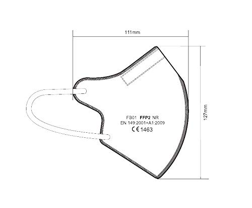 20 Mascarillas FFP2/KN95 Rosa Talla Pequeña Small Homologadas Certificación CE sin Válvula de 4 Capas, Máscara Protectora de Polvo, Mascarilla de Protección con Filtros de Calidad BFE≥94, 20 Piezas
