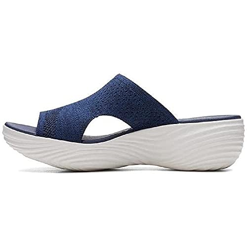 2021 actualizado: Sandalias de Deslizamiento ortopédicas elásticas, Sandalias correctivas Deportivas de Punto, Zapatos de Playa de Verano para Mujeres para el hogar (Gray, US10)