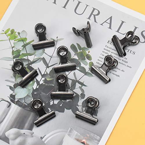 20Pz Bulldog Clips, Pinzas Metalicas para Etiquetas, Clips Multiusos de Bisagra para Oficina Papeleria Fotos