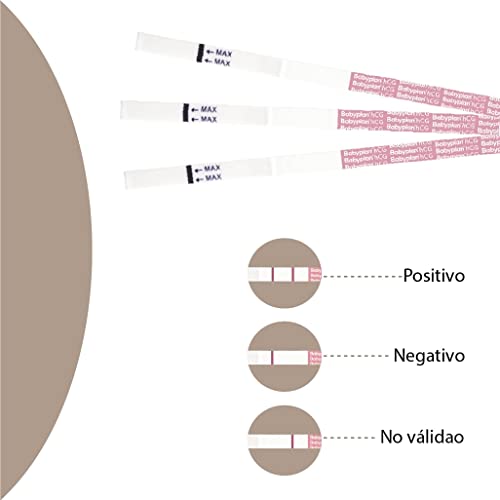 21 test de Embarazo de Detección Precoz Babyplan, en formato Tira, (Muy sensible- 10mIU), (HCG), Test fácil de usar, Manuales de uso detallados (21 uds.)