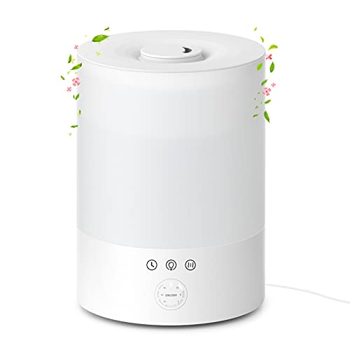 2.5L Humidificador de Humedad, Maxcio Humidificador Ultrasónico de Aromas con 3 Modos de Niebla hasta 30 Horas, 7 RGB Lues Humidificador 28 db, 2H/4H/8H Temporizador & BPA FREE para Bebes, Hogar