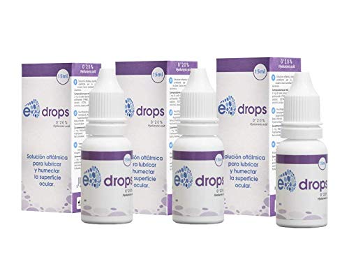 3 E-Drops, Elentillas, Gotas Oftalmológicas, Hidratación, Lubricación, Ácido Hialurónico, Irritación Ocular, Multidosis 10 ml, Pack de 3 (3)