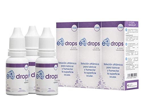 3 E-Drops, Elentillas, Gotas Oftalmológicas, Hidratación, Lubricación, Ácido Hialurónico, Irritación Ocular, Multidosis 10 ml, Pack de 3 (3)