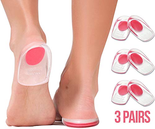 3 pares de almohadillas de gel para talón de fascitis plantar, almohadillas de silicona para espolones óseos, protectores para aliviar el dolor, pies moretados tratamiento de plantillas de gel