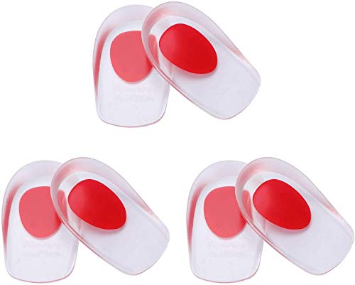 3 pares de almohadillas de gel para talón de fascitis plantar, almohadillas de silicona para espolones óseos, protectores para aliviar el dolor, pies moretados, tratamiento de plantillas de gel