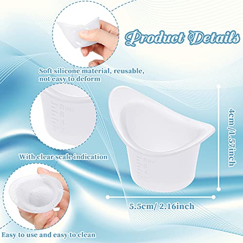 3 Piezas 8 ml Tazas de Silicona de Baño de Ojos Taza de Lavado de Ojos Suave Vaso Lavaojos Reutilizable Portátil para Accesorios de Gafas, Cuidado de Limpieza de Ojos