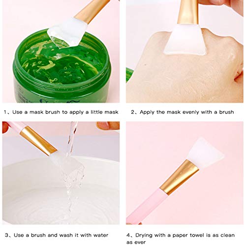 3 Piezas Brocha de silicona para máscara facial 1 Cintas Para el Pelo lindo de Mujer Brochas de Silicona para Aplicar Faciales Herramienta de Maquillaje DIY