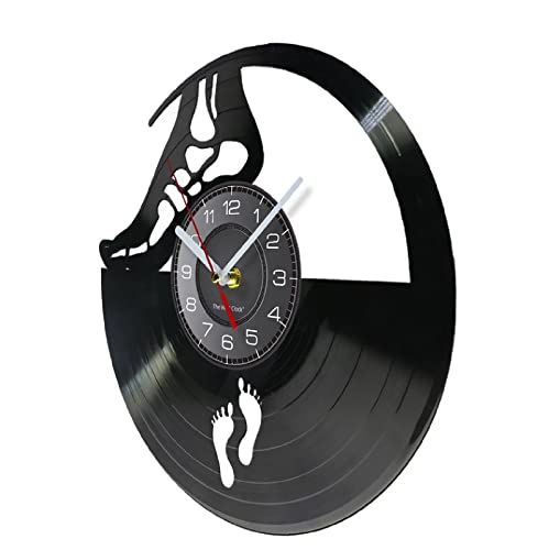 30 cm Reloj de Pared con Registro de Vinilo para podólogo de pie anatómico, Obra de Arte médica de Clínica médica, Reloj de álbum Vintage, decoración artística para Colgar en la Pared