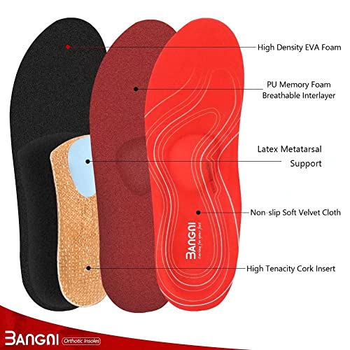 3ANGNI Plantillas Ortopédicas Para Zapatos Pies planos de soporte de arco ortopédico Fascitis plantar Soporte de arco transversal Hombres Mujer