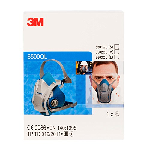 3M 6502QL - 6502 Media Máscara 6500 QL Mediana (silicona), Certificado de seguridad EN