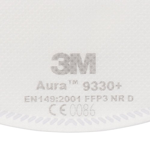 3M 7000088812 Aura Respirador desechable, FFP3, Igualvado, certificado por seguridad, Paquete de 20