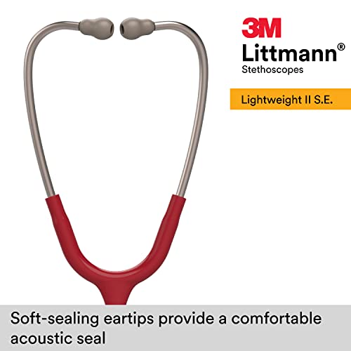 3M Littmann Lightweight II S.E. 2451, Fonendoscopios, tubo de color Borgoña, 71,1 cm