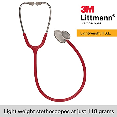 3M Littmann Lightweight II S.E. 2451, Fonendoscopios, tubo de color Borgoña, 71,1 cm