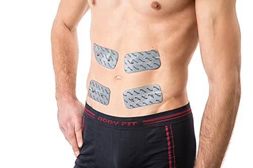 4 Electrodos de axion para TENS y EMS | de 10x5cm | Compatibles con su aparato COMPEX | Electrodos autoadhesivos, parches, pads, de varios usos | Electroestimulación