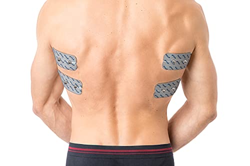 4 Electrodos de axion para TENS y EMS | de 10x5cm | Compatibles con su aparato COMPEX | Electrodos autoadhesivos, parches, pads, de varios usos | Electroestimulación