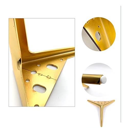 4 Piezas Patas de Muebles Intercambiables sofá pies Metal de Repuesto Gabinete Piernas,Hierro Pie,para Patas de Soporte de Baño Pies de Muebles(Color:gold,Size:19cm/7.4in)