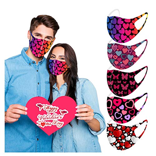 5 PC de tela pareja de San Valentín,colores, cobertura confiable,reutilizables