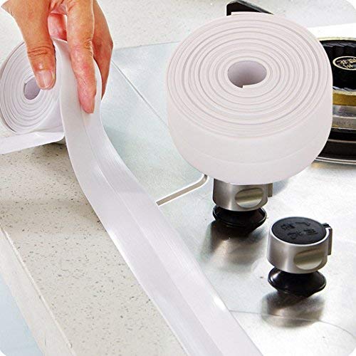 5m x 22mm Cinta de Sellado Impermeable y Resistente al Moho Tiras Adhesivas Selladoras para Baño Cocina Esquina Pared Ducha Fregadero Bañera Color Blanco