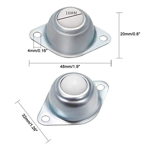 8 Pcs Unidad de Transferencia de Bola Rodamientos Transferencia a Bola Rodamientos de Bola de Transferencia Rodillo Bola de Transporte para Transmisión Muebles Silla de Rueda con 2 Orificios 16mm