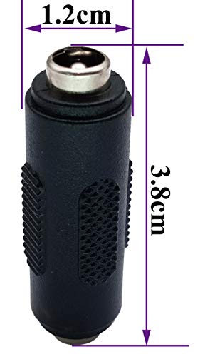 AAOTOKK 5,5 mm x 2,1 mm Adaptador de Corriente Continua, Alimentación de Barril de CC 2,1 mm x 5,5 mm Hembra a Hembra Conector para Cámara CCTV,luz LED,Enrutador,Reproductor Fotos (5 Unidades/Hembra)