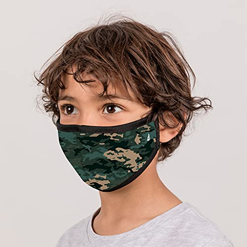 Abbacino mascarilla homologada y lavable para niños estampado camuflaje verde