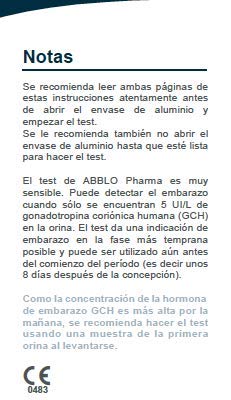 ABBLO Prueba de embarazo precoz (Española e Ingles) - 2 Prueba - 5 mlU/mL Sensibilidad - Prueba 7 días antes de tu período.