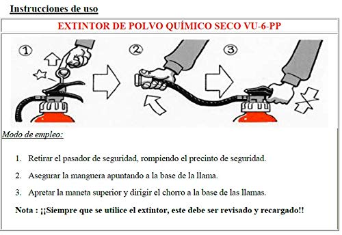 ABC extintor de polvo de 6 kg con soporte de montaje