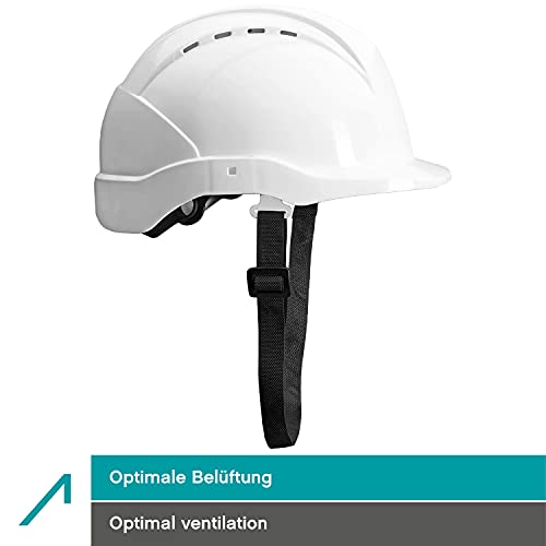 ACE Patera Casco Obra - Casco Seguridad - Casco de Trabajo con Cierre de Rosca, Ventilado y Ajustable - Blanco