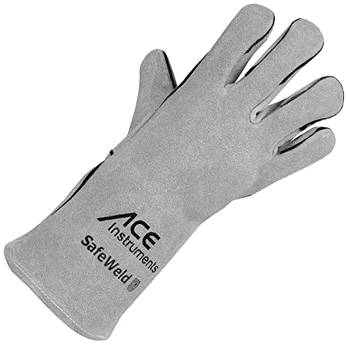 ACE SafeWeld Guantes Soldador EN 388 & 12477 - Guantes de Trabajo de Cuero - 11 XL