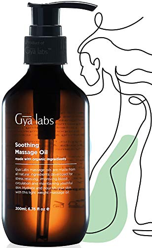 Aceite de masaje calmante (6,76 fl oz / 200 ml) para aliviar el estrés de todo el cuerpo Los tejidos musculares naturales del spa alivian la ansiedad y mejoran la calidad del sueño - Gya Labs