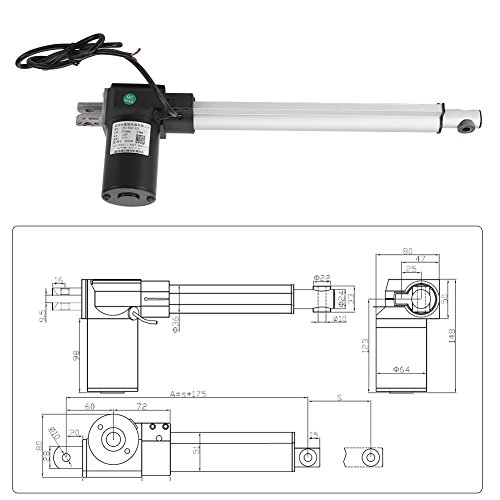 Actuador Lineal DC12V, 300 mm Actuador Lineal Eléctrico, Máximo Tracción 4000N, Velocidad 4,5 mm/s, Alto Rendimiento, Usar en Techo Solar Eléctrico, Silla de Ruedas Eléctrica, Cama de Tracción