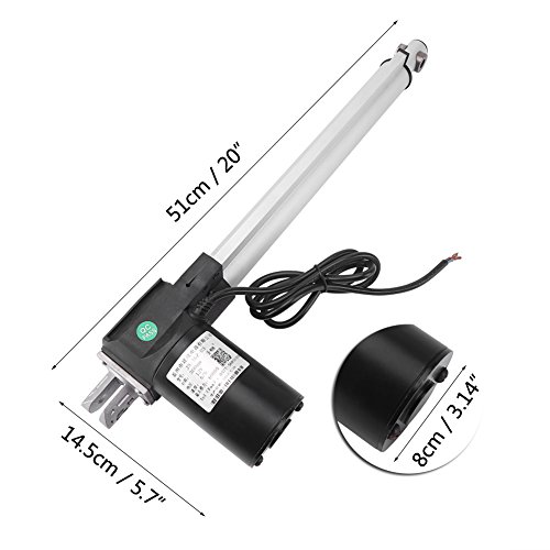 Actuador Lineal DC12V, 300 mm Actuador Lineal Eléctrico, Máximo Tracción 4000N, Velocidad 4,5 mm/s, Alto Rendimiento, Usar en Techo Solar Eléctrico, Silla de Ruedas Eléctrica, Cama de Tracción