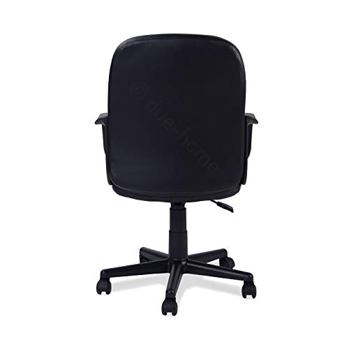 Adec - Genesis, Silla de Oficina giratoria sillón despacho Escritorio Estudio con Brazos, Acabado en símil Piel Color Negro, Medidas: 55 cm (Ancho) x 55 cm (Fondo) x 87 cm – 96 cm (Alto)