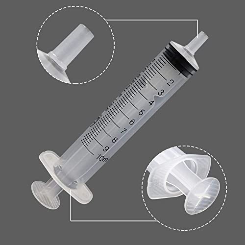 Adoc 2 Unidades Jeringuilla de 10ml, Jeringas Desechables para Laboratorios Científicos, Dispensación, Medición, Riego, Múltiples Usos