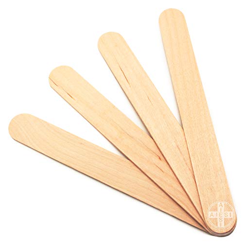 AIESI® Depresores de madera ESTERILES de un solo uso (Paquete de 100 piezas)