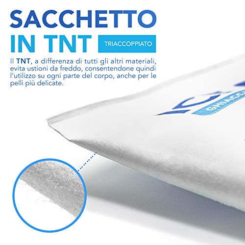 AIESI® Hielo instantáneo desechable en TELA NO TEJIDA tamaño 14x18 cm ICE PACK (Paquete de 25 piezas) # Made in Italy