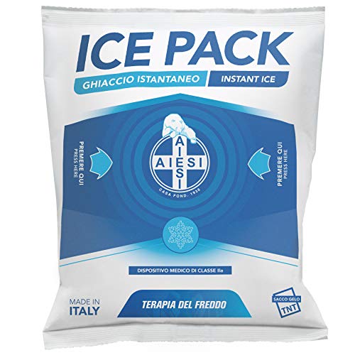 AIESI® Hielo instantáneo desechable en TELA NO TEJIDA tamaño 14x18 cm ICE PACK (Paquete de 25 piezas) # Made in Italy