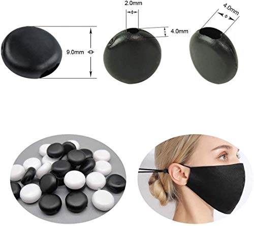 Ajustadores para cordones de mascarillas, de silicona, topes de banda elástica antideslizantes, hebilla ajustable, 100 unidades