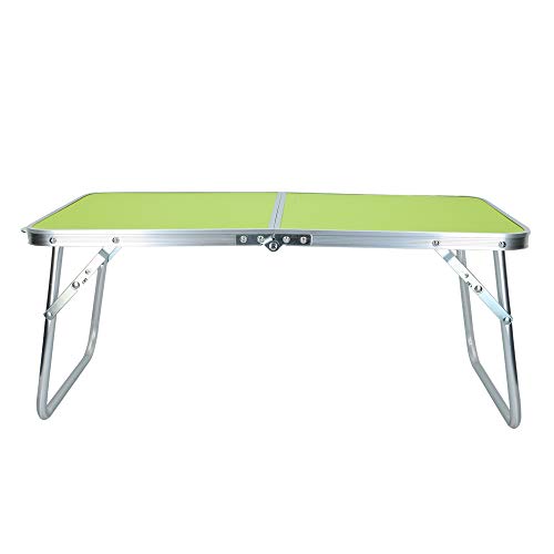 AKTIVE 52811 - Mesa playa plegable, Mesa baja playa, 60x40x26 cm, color verde, estructura de metal, tablero de madera, mesa plegable camping pequeña, cierre de seguridad, AKTIVE Camping