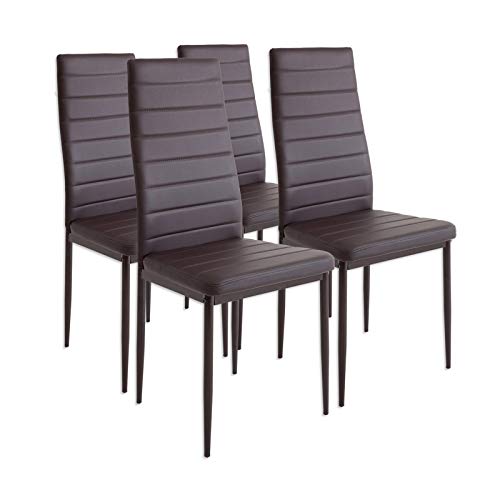 Albatros 2554 Milano Set de 4 sillas de Comedor, marrón