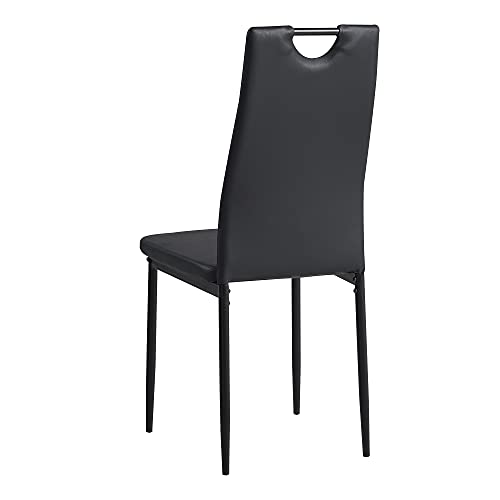 Albatros 2914 Salerno Set de 6 sillas de Comedor, Negro