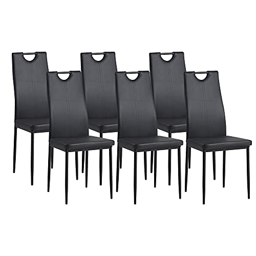 Albatros 2914 Salerno Set de 6 sillas de Comedor, Negro