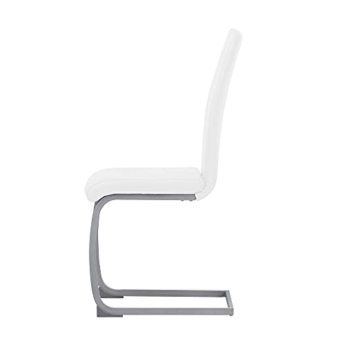 Albatros Silla Cantilever Murano Set de 4 sillas Blanco, SGS Probado