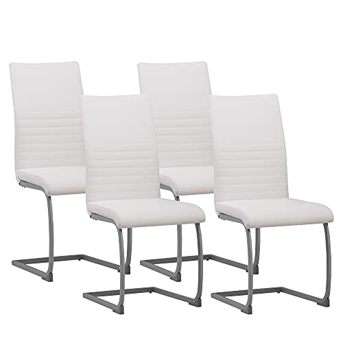 Albatros Silla Cantilever Murano Set de 4 sillas Blanco, SGS Probado