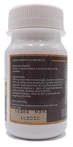 Alcachofa 500 mg 200 comprimidos (dos botes 100 + 100), Detox, depurativo Higado, diurético, quema grasa, ayuda al control del peso, bueno para la salud digestiva. Calidad SOTYA.