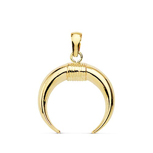 Alda Joyeros Colgante Cuerno Amuleto Oro Amarillo 18K 16 MM Charm Media Luna